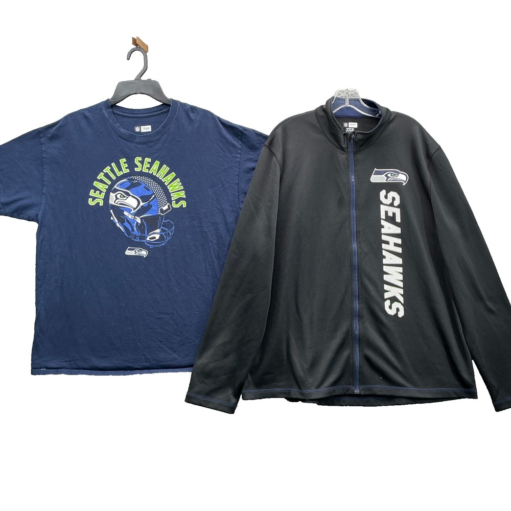 NFL Seattle Seahawks Tee + Jacket Set (2) Mens XL Football Sportswear Streetwear